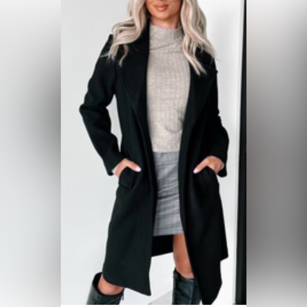 Love Tree Classic Black Coat